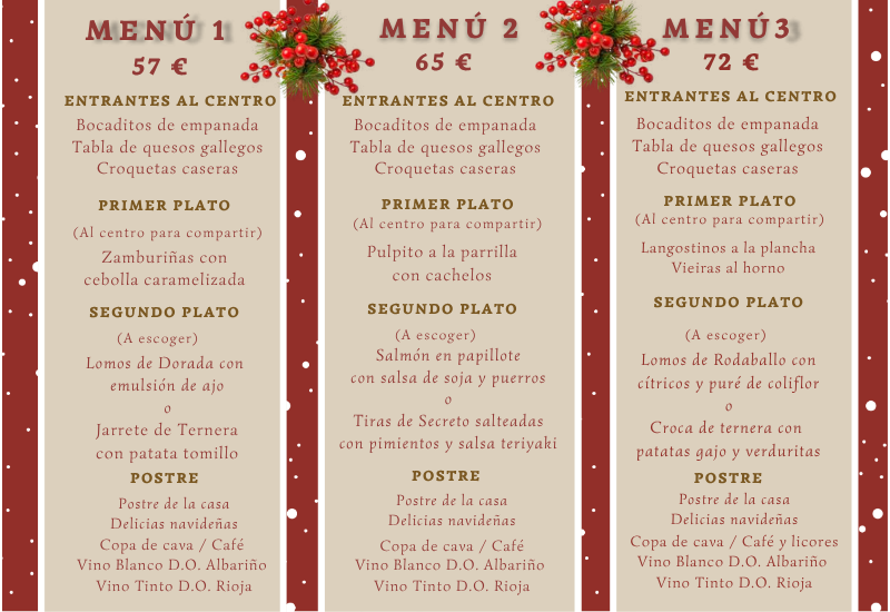 Menú Cenas de Navidad con baile en Santiago de Compostela
